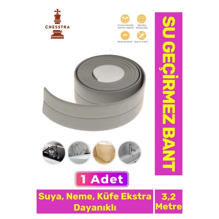 Özel Üretim Lavabo Tezgah Klozet Banyo Pencere Duş İzolasyon 3.2m Su Geçirmez Sızdırmaz Bant 1 Adet