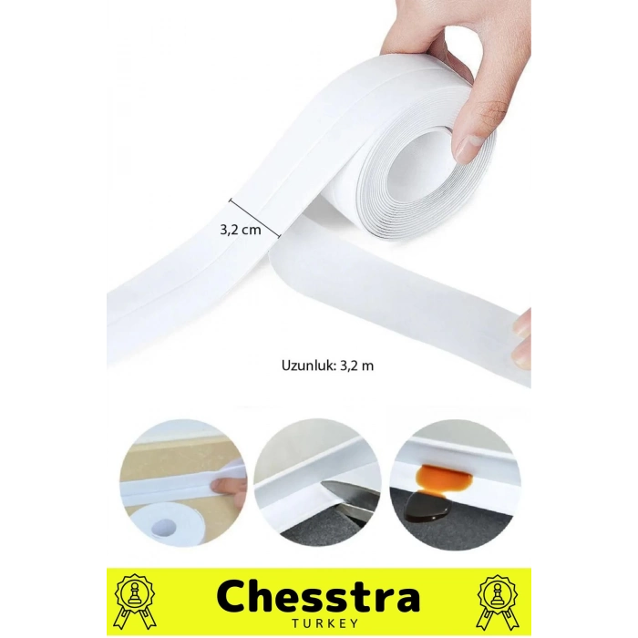 Özel Üretim Lavabo Tezgah Klozet Banyo Pencere Duş İzolasyon 3.2m Su Geçirmez Sızdırmaz Bant 5 Adet