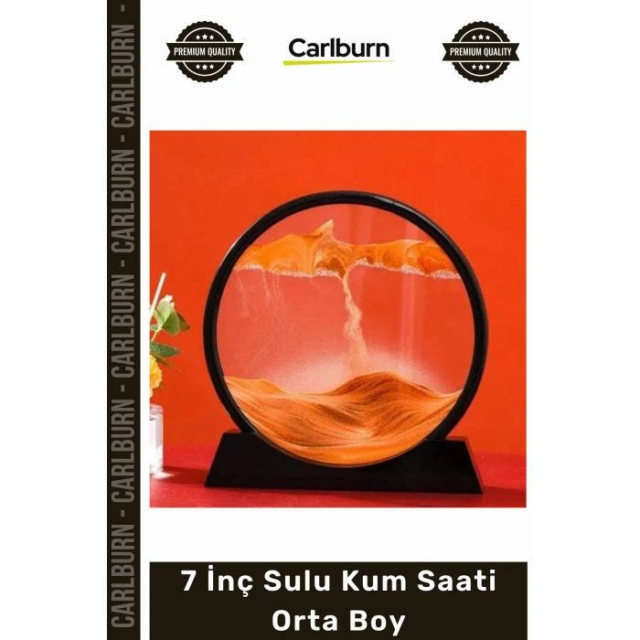 Özel Üretim Modern Dekoratif Cam Hareketli Sahra Ofis Hediyesi 7 İnç 18x12 Sulu Kum Saati Orta Boy
