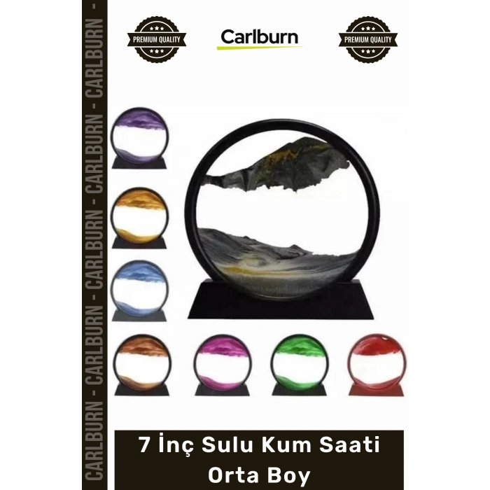 Özel Üretim Modern Dekoratif Cam Hareketli Sahra Ofis Hediyesi 7 İnç 18x12 Sulu Kum Saati Orta Boy