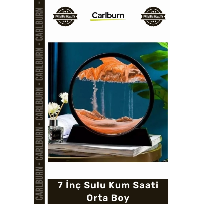 Özel Üretim Modern Dekoratif Cam Hareketli Sahra Ofis Hediyesi 7 İnç 18x12 Sulu Kum Saati Orta Boy