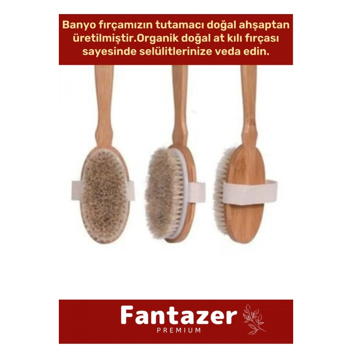 Özel Üretim Organik %100 Doğal At Kılı Masaj Banyo Selülit Fırçası