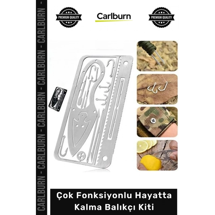 Özel Üretim Paslanmaz Çelik Kamp Doğa Acil Durum Kompakt Çok Fonksiyonlu Hayatta Kalma Balıkçı Kiti
