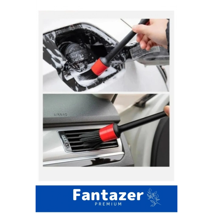 Özel Üretim Pratik Islak Kuru Otomobil Oto Araç Araba Klima Temizlik Detay Fırçası 5+1 Set