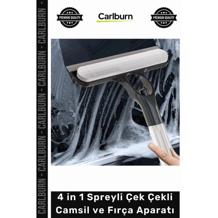 Özel Üretim Pratik Mikrofiber Bezli Profesyonel Yüzey 4 in 1 Spreyli Çek Çekli Camsil Fırça Aparatı