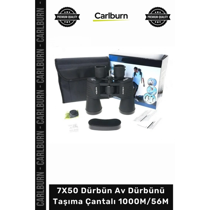 Özel Üretim Profesyonel Net Su Geçirmez Zoom 7X50 Dürbün Av Dürbünü Taşıma Çantalı 1000M/56M
