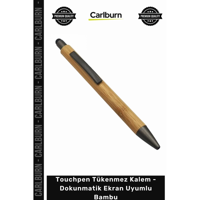 Özel Üretim Promosyon Logolu Lazer Baskı Touchpen Tükenmez Kalem Dokunmatik Ekran Uyumlu Bambu