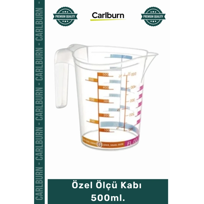 Özel Üretim Sağlıklı Plastik Malzeme Pratik Mutfak Gereci Şeffaf Ölçekli Özel Ölçü Kabı 500ml