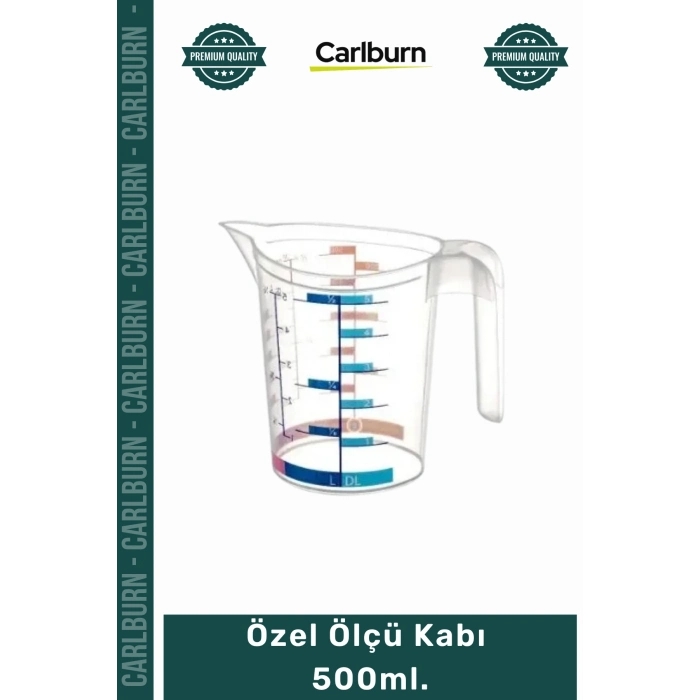 Özel Üretim Sağlıklı Plastik Malzeme Pratik Mutfak Gereci Şeffaf Ölçekli Özel Ölçü Kabı 500ml