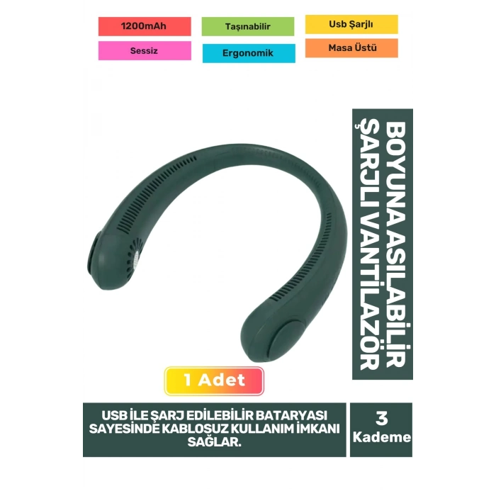 Özel Üretim Sessiz Eller Serbest Boyuna Asılabilir Şarjlı 3 Kademeli Vantilatör Klima Soğutucu Fan