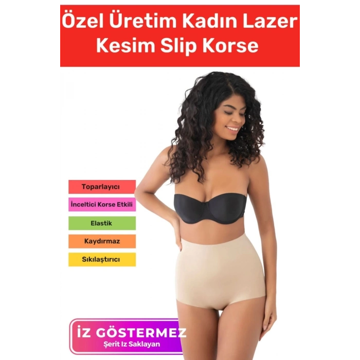 Özel Üretim Sıkılaştırıcı İz Göstermeyen Toparlayıcı Şekillendirici Kaymaz Lazer Kesim Slip Korse