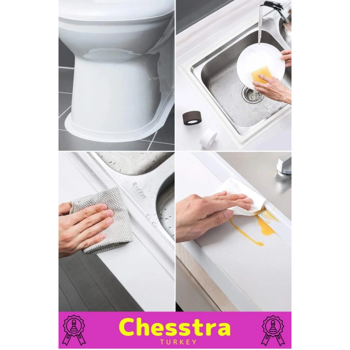 Özel Üretim Su Geçirmez Sızdırmaz Lavabo Tezgah Klozet Banyo Pencere Duş İzolasyon 3.2m Bant 5 Adet