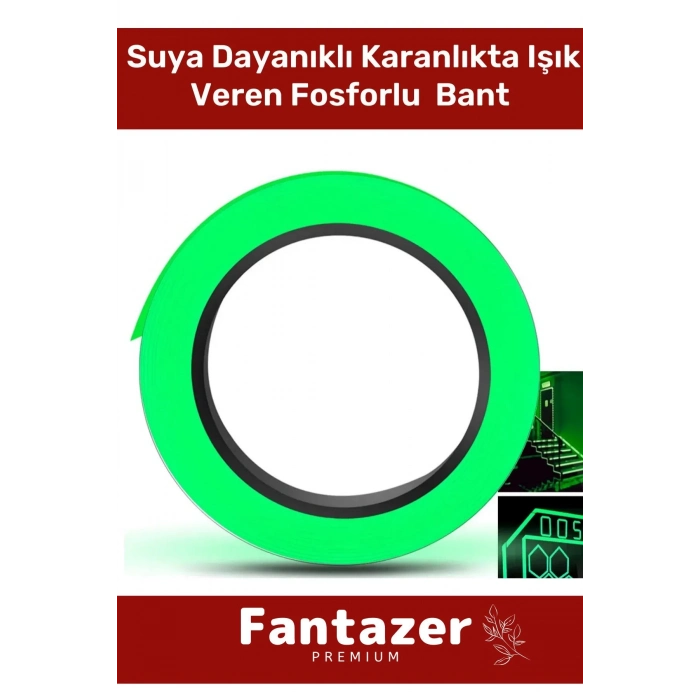 Özel Üretim Suya Dayanıklı Karanlıkta Işık Veren Merdiven Ev Bahçe 4 Metre Fosforlu Yeşil Şerit Bant