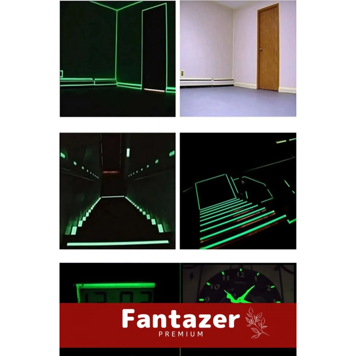 Özel Üretim Suya Dayanıklı Karanlıkta Işık Veren Merdiven Ev Bahçe 4 Metre Fosforlu Yeşil Şerit Bant