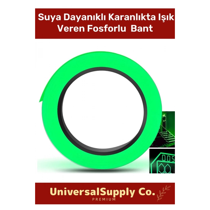 Özel Üretim Suya Dayanıklı Karanlıkta Işık Veren Merdiven Ev Bahçe 4 Metre Fosforlu Yeşil Şerit Bant