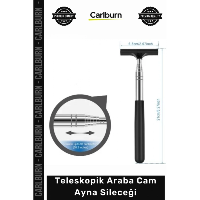 Özel Üretim Uzayabilen Dikiz Aynası Temizleme Aparatı Pratik Teleskopik Araba Cam Ayna Sileceği
