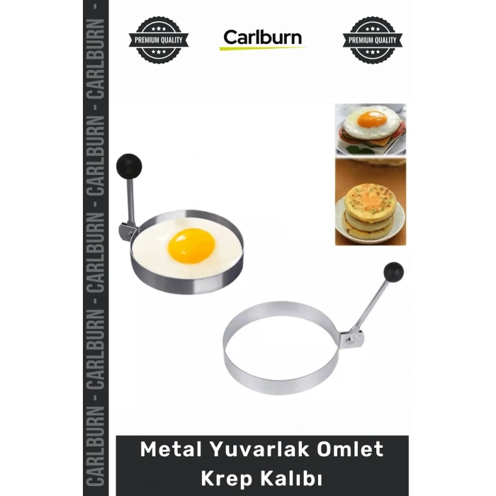 Özel Üretim Yanmaz Yapışmaz Kahvaltı Sunum Pratik Mutfak Gereci Metal Yuvarlak Omlet Krep Kalıbı