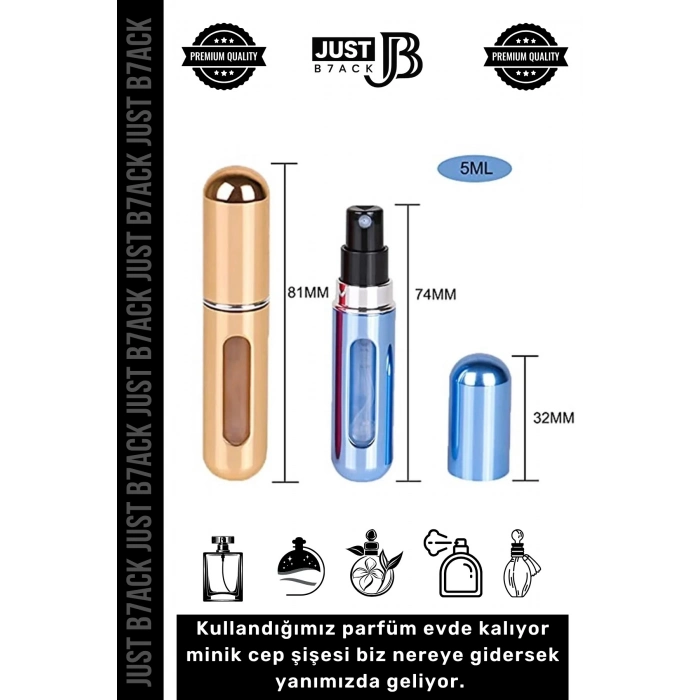 #ParfümŞişesi Şişesinden Doldurulabilir Taşınabilir Çanta İçi Mini Cep Parfüm Şişesi 5 Ml x 5 Adet