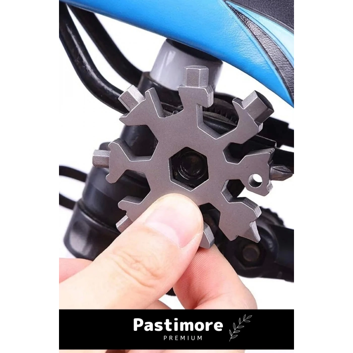 Paslanmaz Çelik Çok Fonksiyonlu Alyan Tornavida Takımı Kar Tanesi Anahtarlık Konserve Açıcı