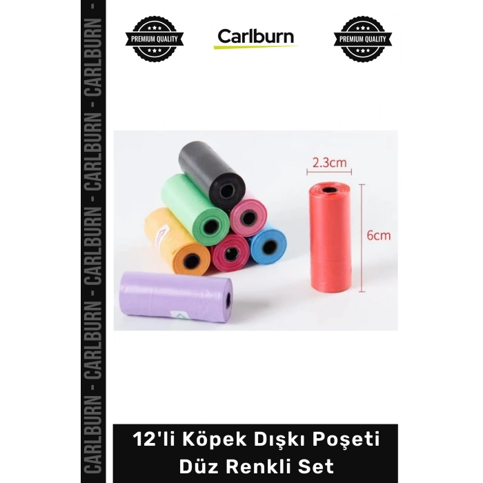 #Petshop Dayanıklı Sızdırmaz Hijyenik Pratik Ekonomik Rulo 12li Köpek Dışkı Poşeti Düz Renkli Set