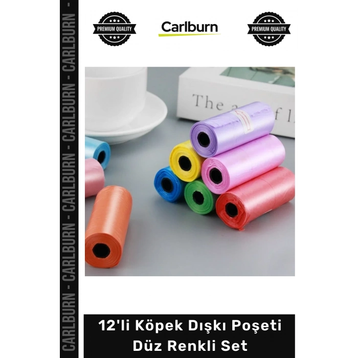 #Petshop Dayanıklı Sızdırmaz Hijyenik Pratik Ekonomik Rulo 12li Köpek Dışkı Poşeti Düz Renkli Set