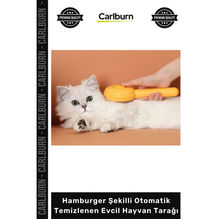 #Petshop Kedi Köpek Tüy Toplama Masaj Hamburger Şekilli Otomatik Temizlenen Evcil Hayvan Tarağı
