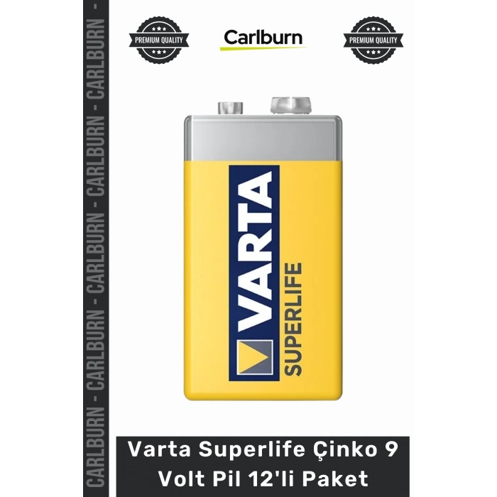 #Pil Kaliteli 6F22 Çinko Karbon Güvenilir Güç Kaynağı Superlife Çinko 9 Volt Pil 12li Paket