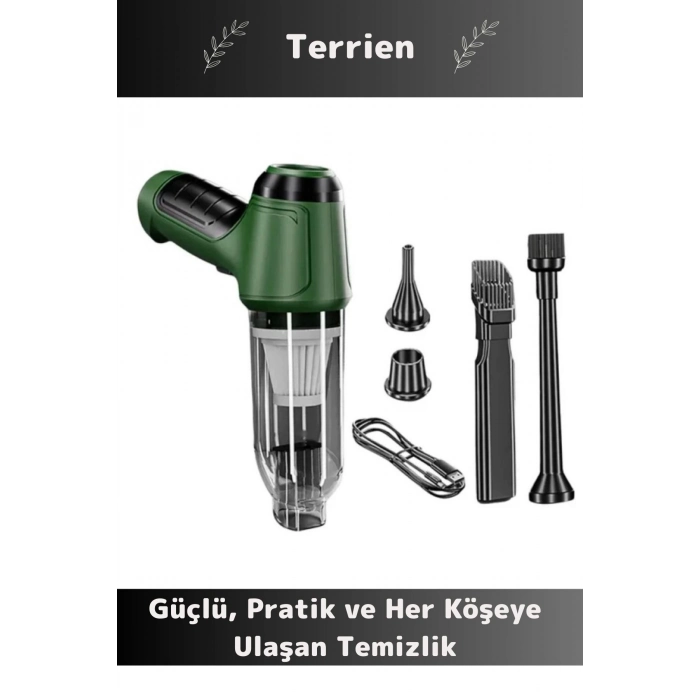 Premium 12000Pa Çekiş 2000mAh Pil Otomatik Aydınlatma Taşınabilir Akülü Araç Süpürgesi