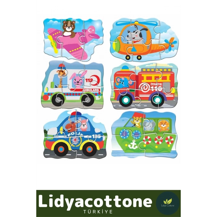 Premium 37 Parça 8 Araçlı Okul Öncesi Oyuncak Eğitici Öğretici Eğlenceli Oyuncak Araçlar Puzzle