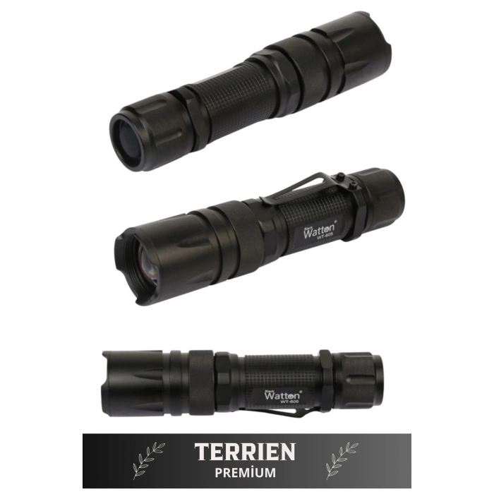 Premium 500 Metre Menzilli Şarj Edilebilir 10W 2000 Lümen 4 Renk Güçlü El Feneri