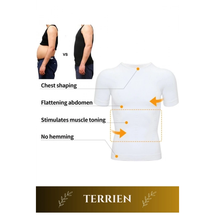 Premium Bel Göğüs Dik Duruş Jinekomasti Toparlayıcı Erkek Göbek Sıkılaştırıcı Kısa Kol Korse Atlet