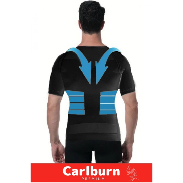 Premium Bel Göğüs Dik Duruş Jinekomasti Toparlayıcı Erkek Göbek Sıkılaştırıcı Kısa Kol Korse Atlet