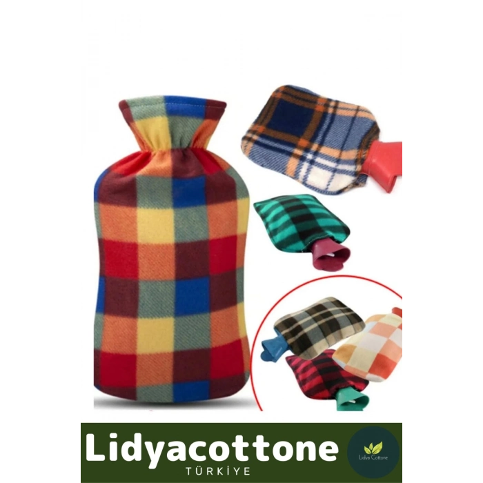 Premium Büyük Boy Kauçuk Yıkanabilir Polar Kılıflı Yumuşak Regl Kötü Hava Sıcak Su Torbası 2 Lt