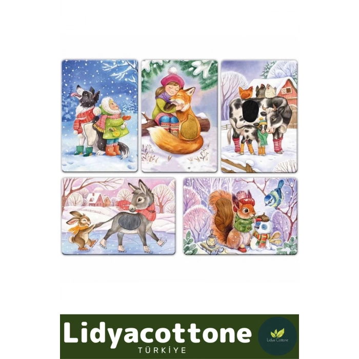 Premium Dikkat Algı Duyusal Görsel Gelişimi Eğlenceli Öğrenme Çocuk Hisset Tanı Kış Eğitim Kartları