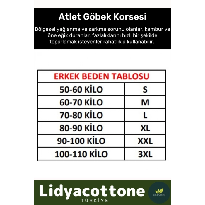 Premium Erkek Atlet Korse Bel Göğüs Dik Duruş Jinekomasti Toparlayıcı Extra Göbek Sıkılaştırıcı