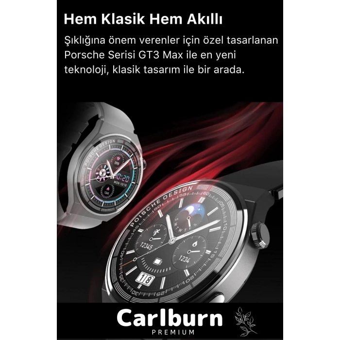 Premium Full HD Ios Android Uyumlu GT3 Max Spor Sağlık Sensörlü Watch 3 Kordonlu Akıllı Saat