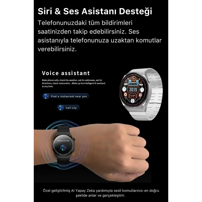 Premium Full HD Ios Android Uyumlu GT3 Max Spor Sağlık Sensörlü Watch 3 Kordonlu Akıllı Saat