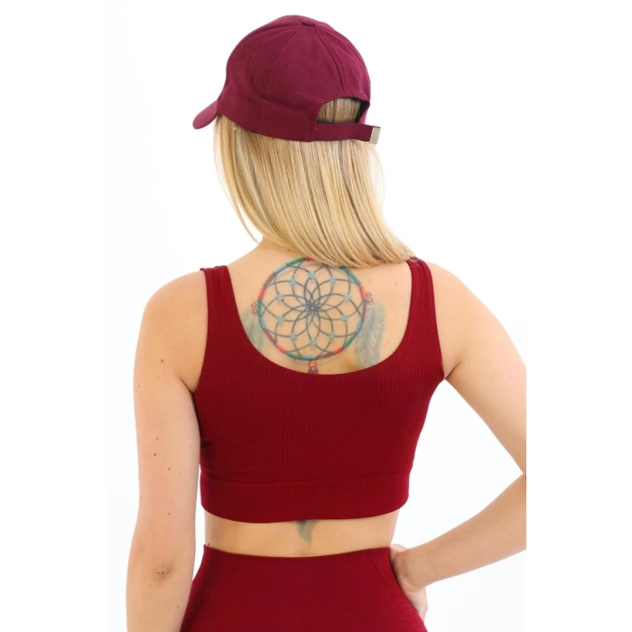 Premium Göğüs Toparlayıcı Sarkma Önleyen Spor Günlük Kalın Askılı Pedli Fitilli Crop Büstiyer