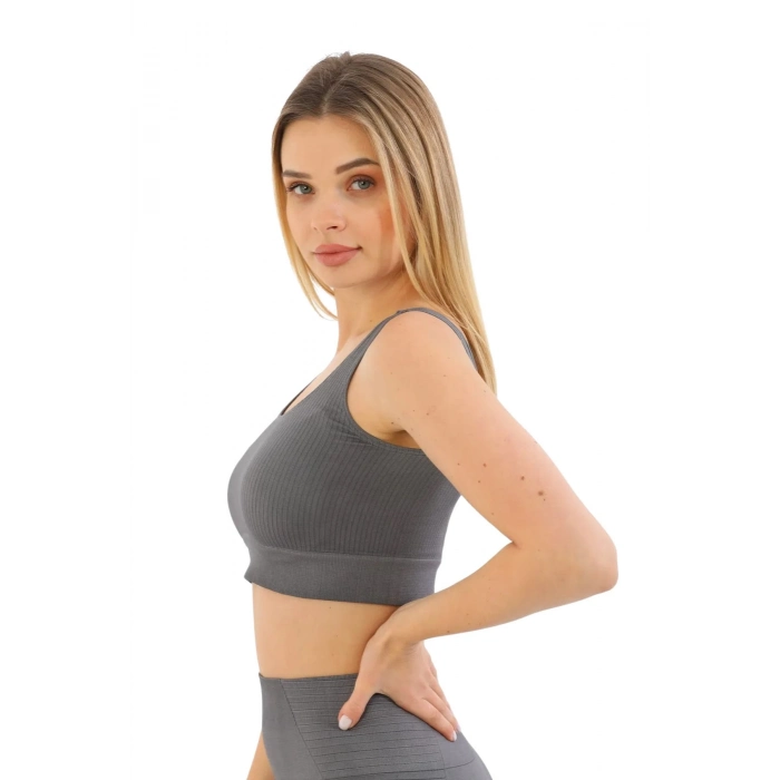 Premium Göğüs Toparlayıcı Sarkma Önleyen Spor Günlük Kalın Askılı Pedli Fitilli Crop Büstiyer