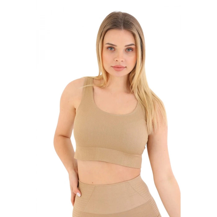 Premium Göğüs Toparlayıcı Sarkma Önleyen Spor Günlük Kalın Askılı Pedli Fitilli Crop Büstiyer