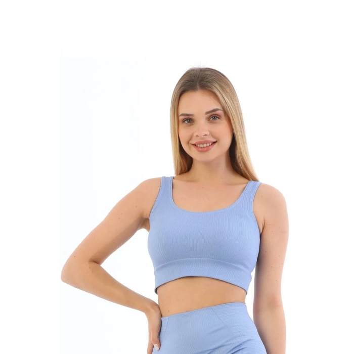 Premium Göğüs Toparlayıcı Sarkma Önleyen Spor Günlük Kalın Askılı Pedli Fitilli Crop Büstiyer
