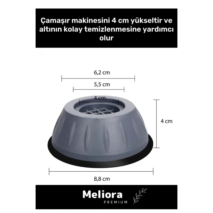 Premium Gürültü Engelleyici Titreşim Önleyici Kauçuk Çamaşır Bulaşık Makinesi 4 Adet Ayak Pedleri