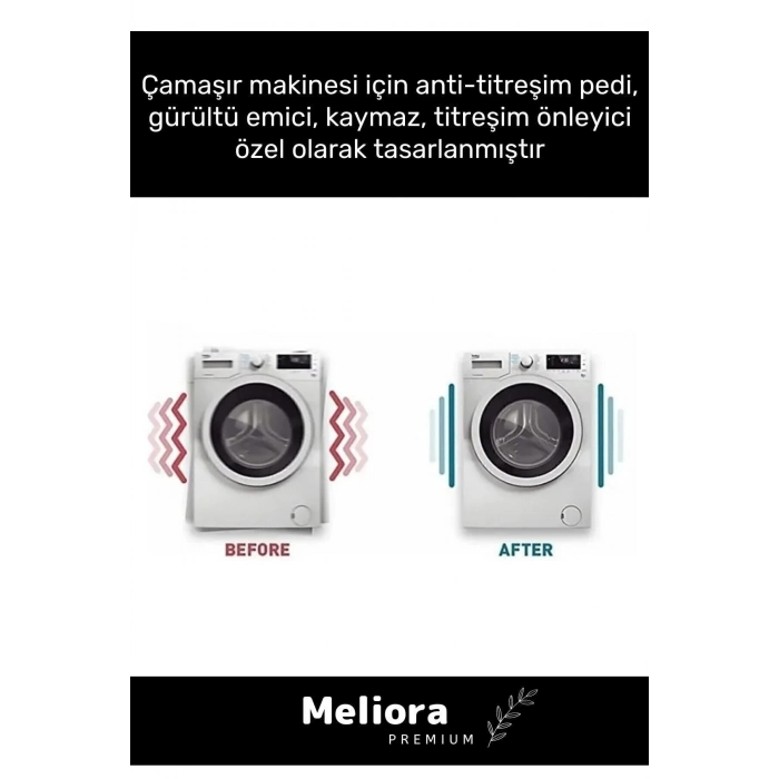 Premium Gürültü Engelleyici Titreşim Önleyici Kauçuk Çamaşır Bulaşık Makinesi 4 Adet Ayak Pedleri