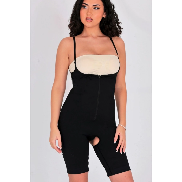 Premium İncelten Askılı Toparlayıcı Sıkılaştırıcı Vücut Şekillendiren Kadın Fermuarlı Tam Boy Korse