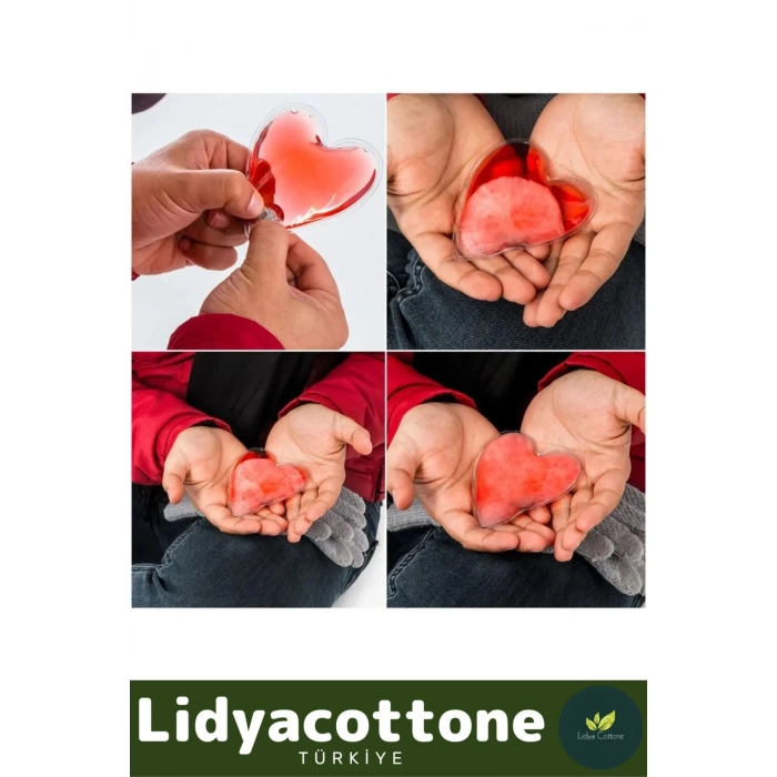 Premium Kalp Şeklinde El Isıtıcısı Soğuk Kış Sihirli Jel Isıtıcı Torba Kalpli Cep Sobası 5li Set