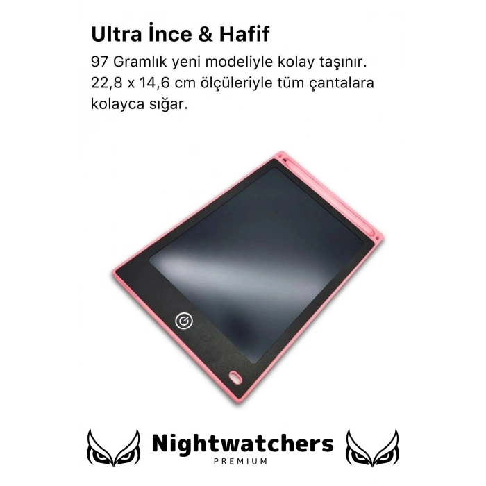 Premium Lcd Ekranlı Kalemli Dijital Çizim Tableti Yazı Tahtası Boyama Resim 8,5 Inç Akıllı Tablet