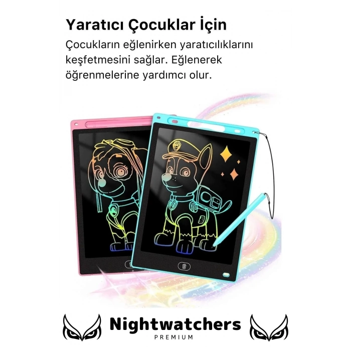 Premium Lcd Ekranlı Kalemli Dijital Çizim Tableti Yazı Tahtası Boyama Resim 8,5 Inç Akıllı Tablet