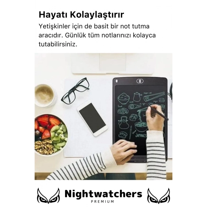 Premium Lcd Ekranlı Kalemli Dijital Çizim Tableti Yazı Tahtası Boyama Resim 8,5 Inç Akıllı Tablet