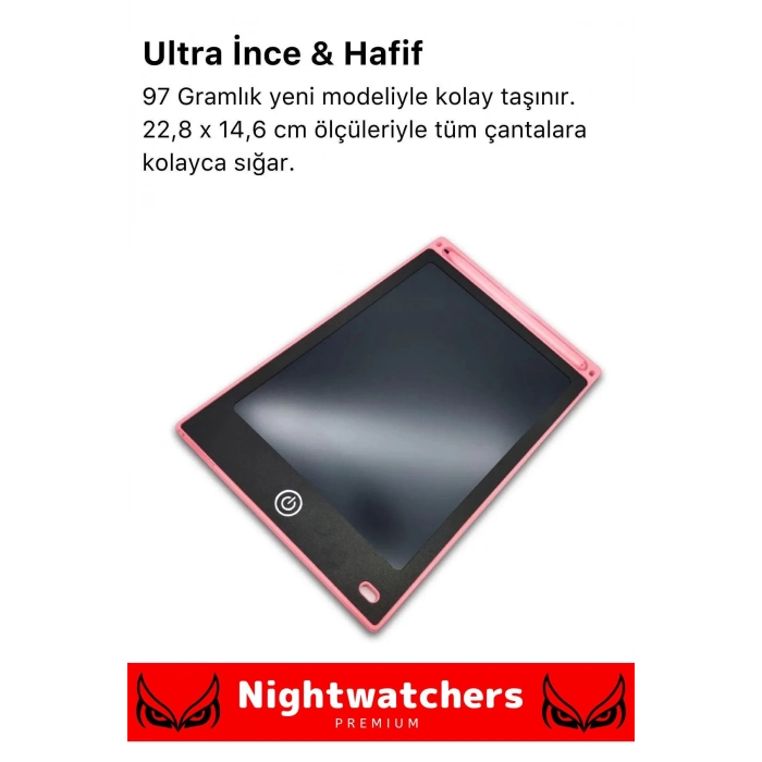 Premium Lcd Ekranlı Kalemli Dijital Çizim Tableti Yazı Tahtası Boyama Resim Akıllı Tablet 12 Inc