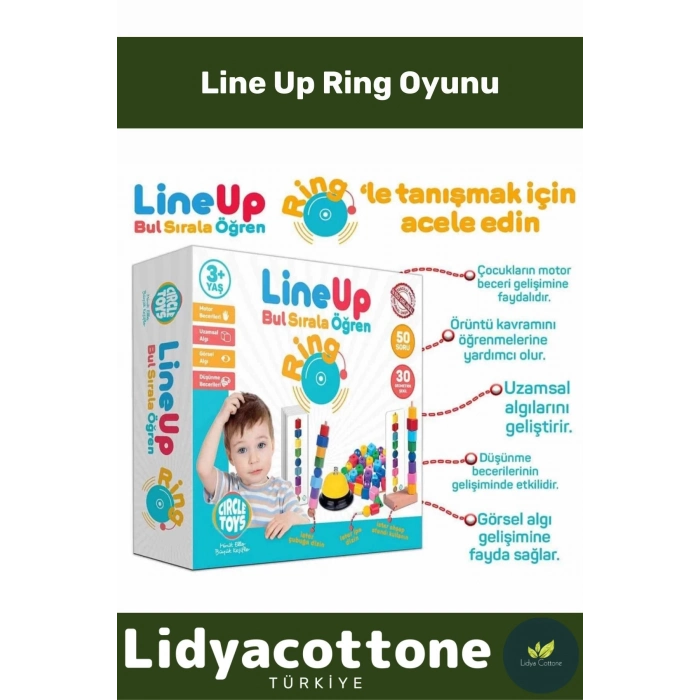 Premium Motor Becerileri Görsel Algıları Geliştiren Dikkat Sağlayan İpe Çubuğa Boncuk Dizme Oyunu